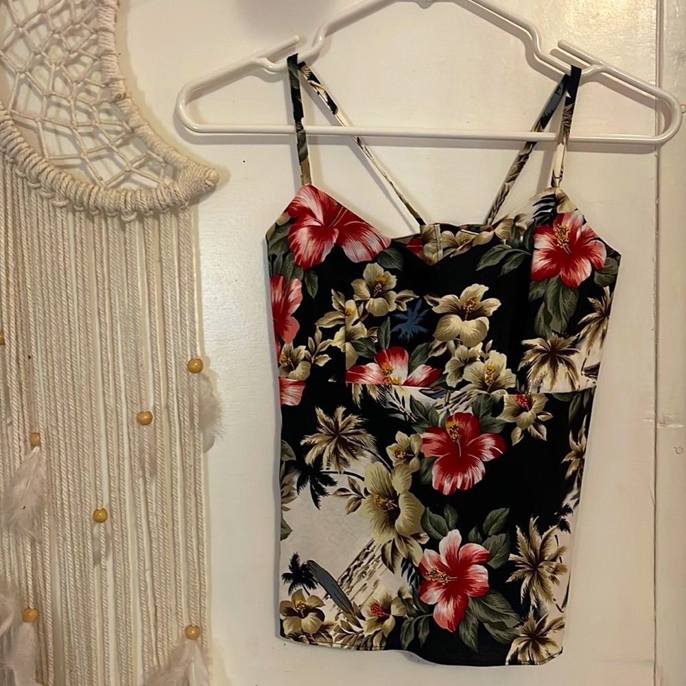 Island Gal Aloha Open Tie Back Top